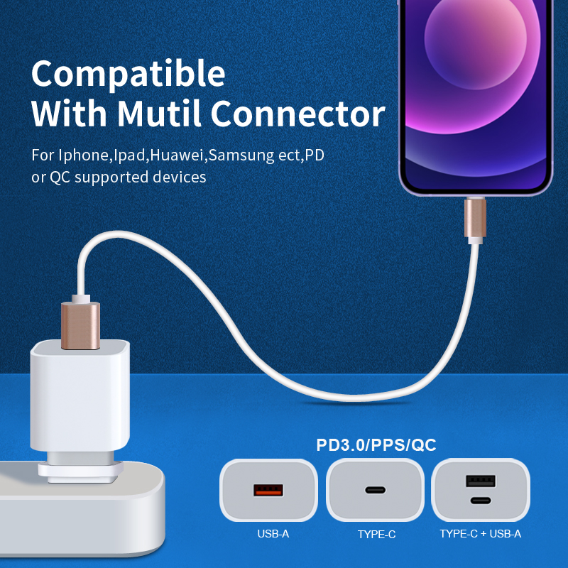 Good Quality GaN18W 20W 30W 45W Pd USB C Super Fast Charger with Interchangeable Detachable AC Plugs(图3)