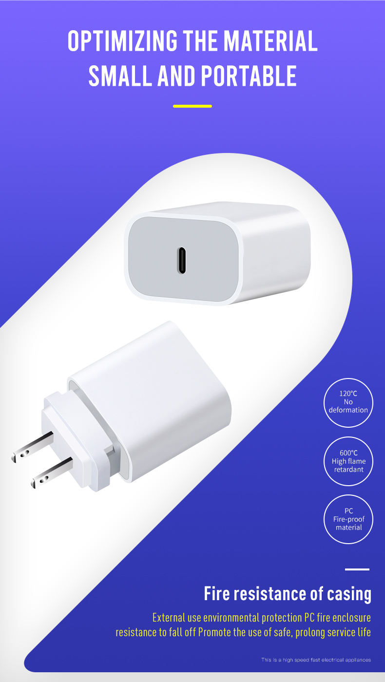 Good Quality GaN18W 20W 30W 45W Pd USB C Super Fast Charger with Interchangeable Detachable AC Plugs(图9)